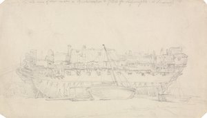 Study of a Hulk by Thomas Rowlandson